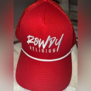 New Rowdy Religion Red Trucker Hat